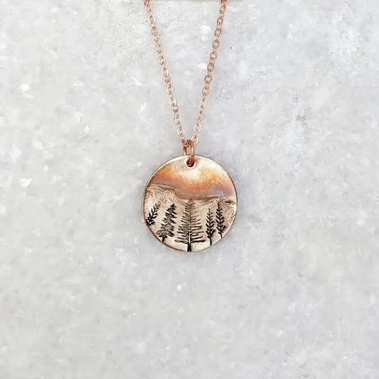 Retro Minimalist Necklace In The Shape Of A Forest Pine Tree