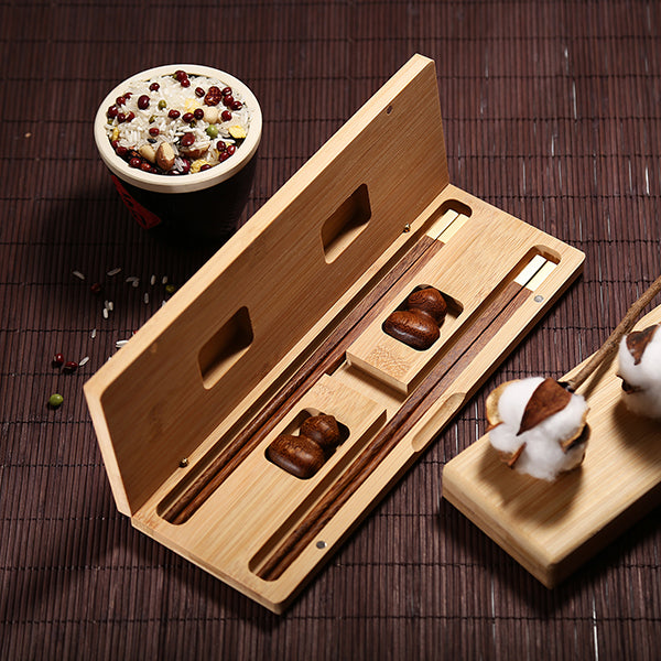 Chinese Mahogany Chopsticks Lettering Solid Wood Box Set Gift Chopsticks Custom Gift Box Wedding Lettering Public Chopsticks Birthday Gift