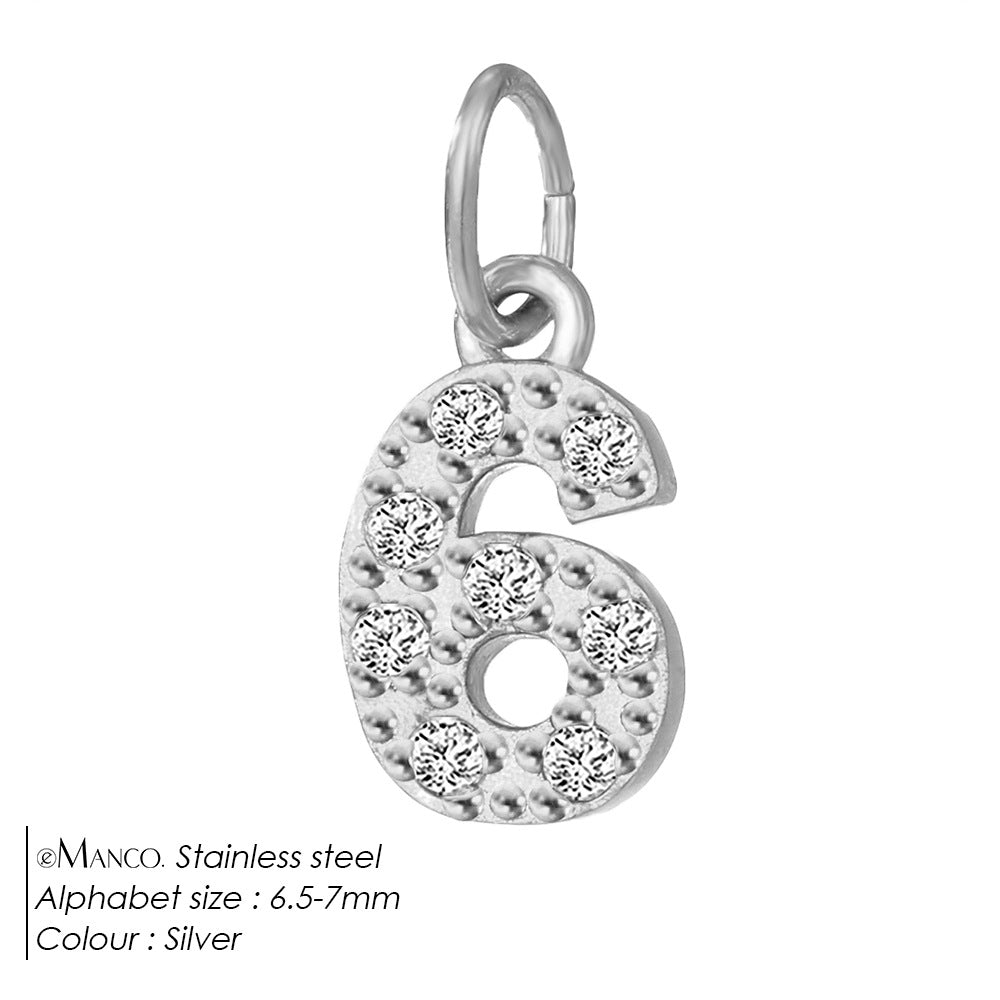 Diamond-encrusted Stainless Steel Jewelry Accessories Pendant