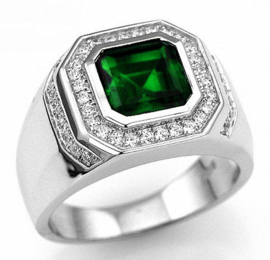 Mens Two-Tone Electroplated Inlaid Oval Ring