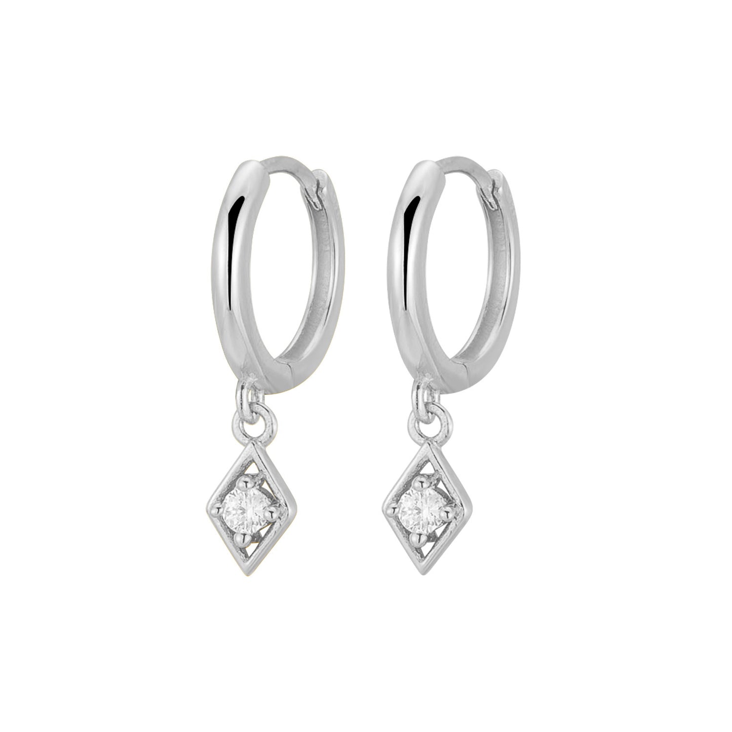 Zircon Drop Earrings A Niche Geometric Diamond-shaped Ear Clip