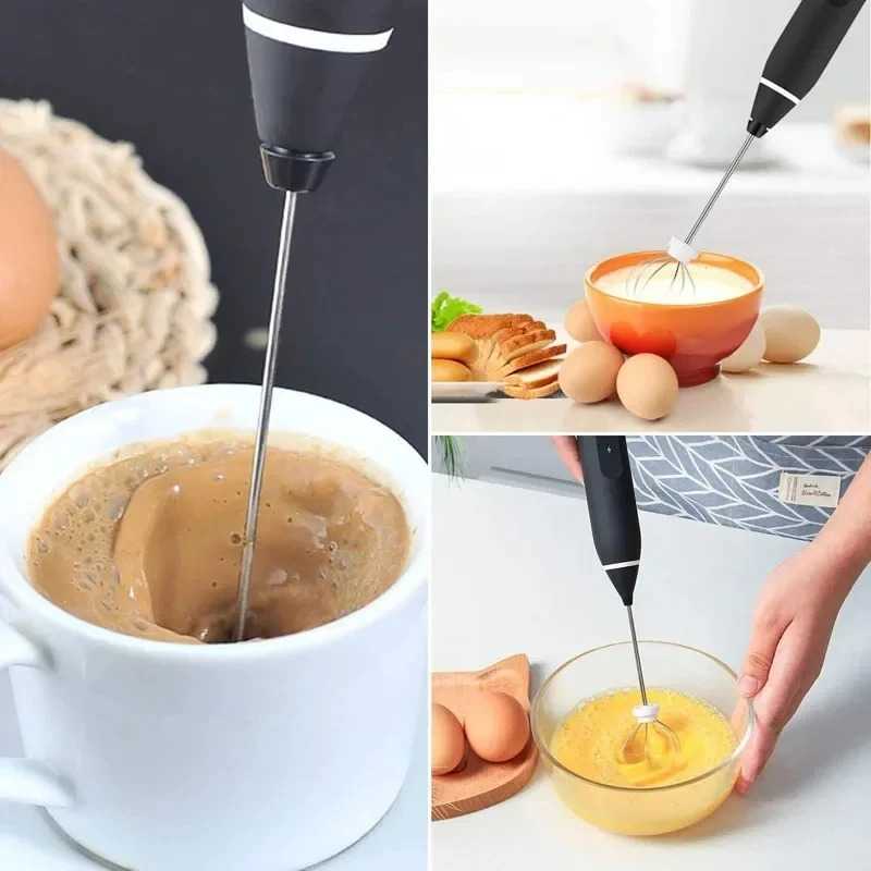 2in1 Handheld coffee machine, portable egg beater, rechargeable 3-speed beverage, jam, milk frother, household kitchen food mixer